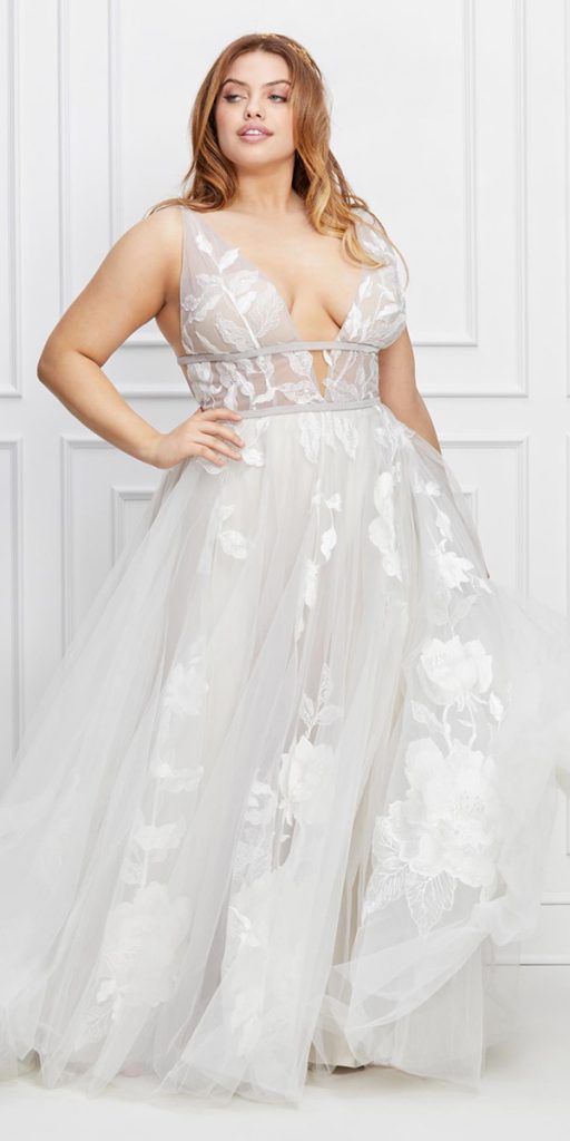 bohemian wedding dresses plus size a line watters