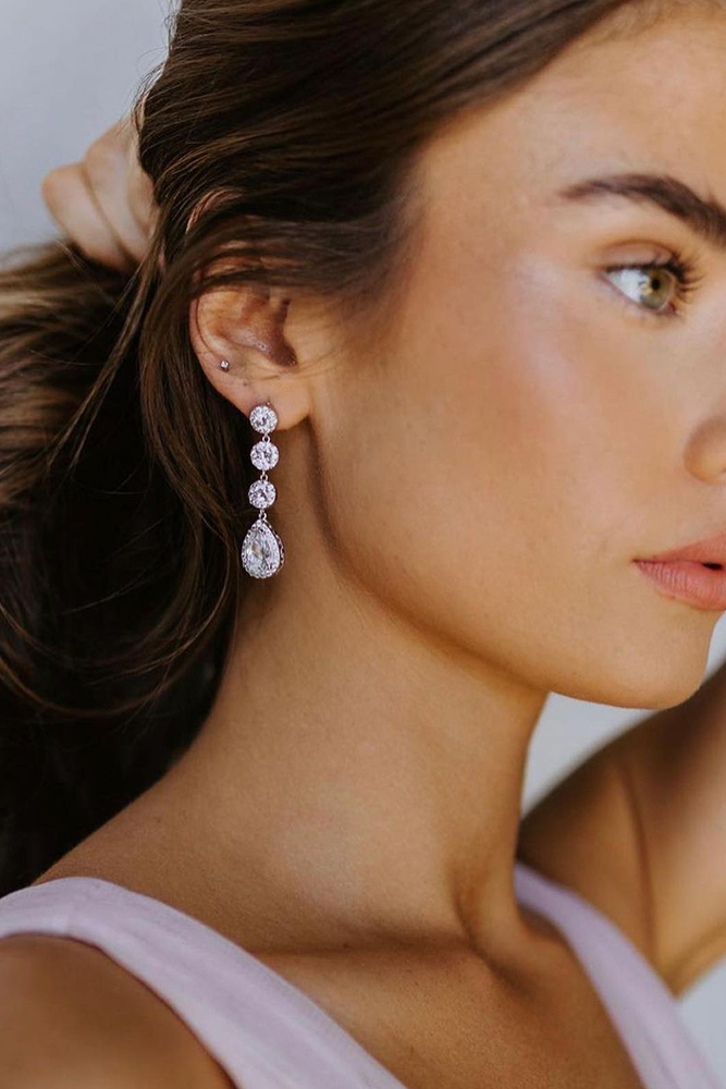  bridal earrings drop with crystal untamedpetals