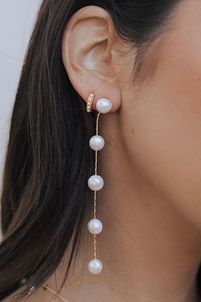  bridal earrings pearls long untamedpetals