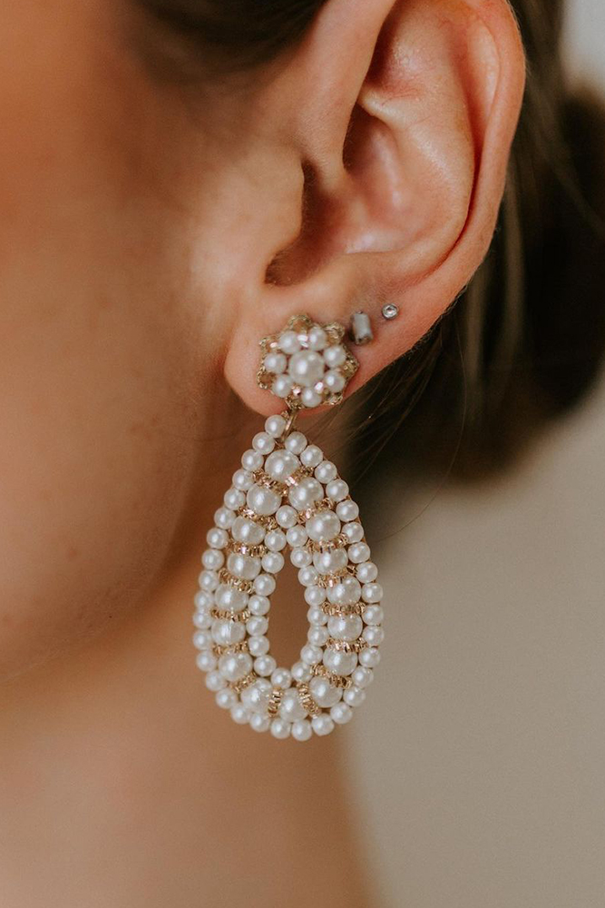  bridal earrings pearls vintage untamedpetals