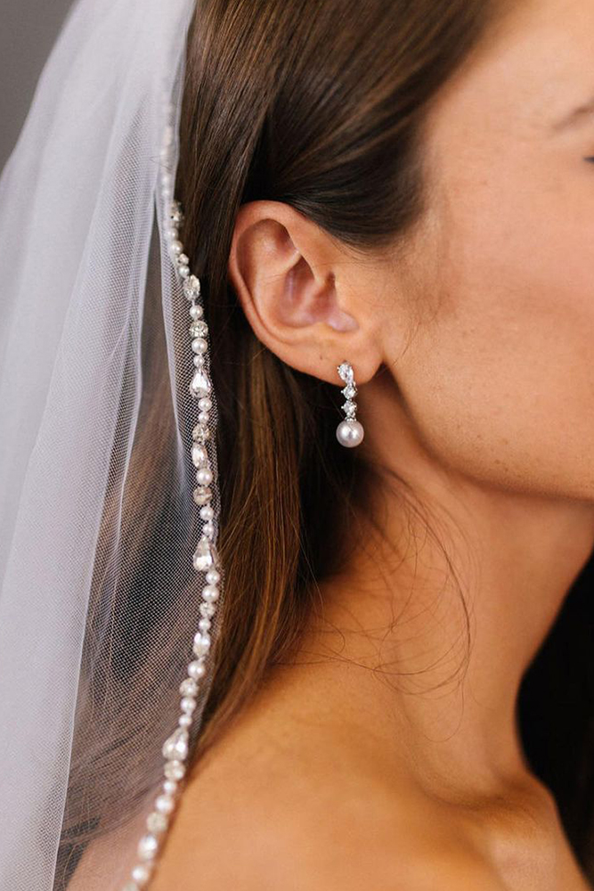  bridal earrings pearls with rhinestones untamedpetals