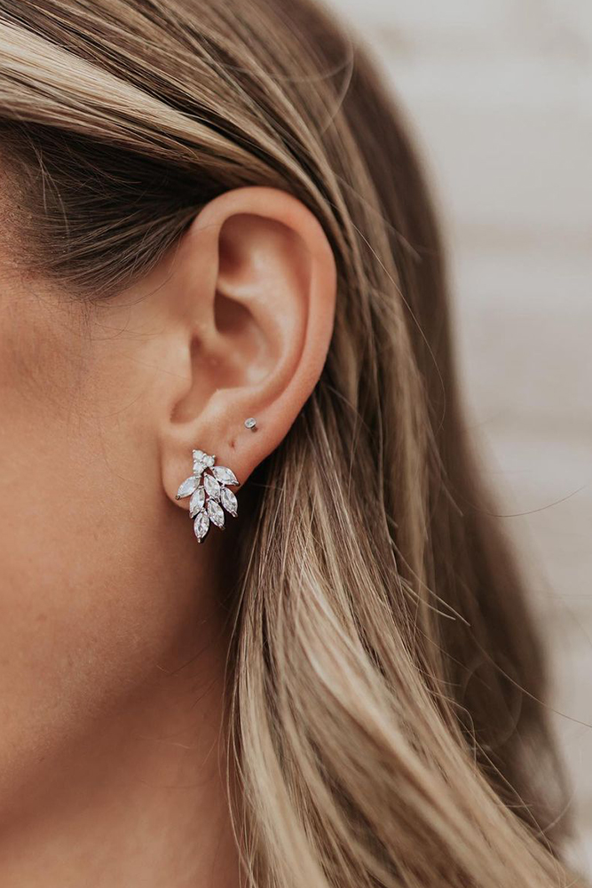  bridal earrings stud with crystals untamedpetals