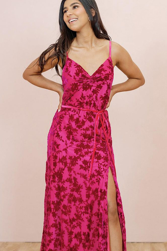 floral bridesmaid dresses long bright pink shoprevelry