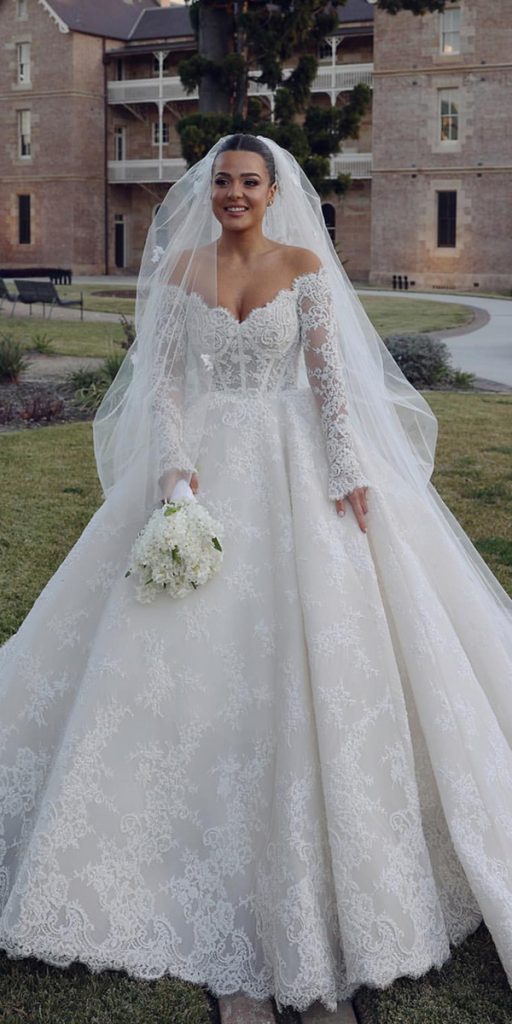 Steven khalil long sleeve wedding outlet dress