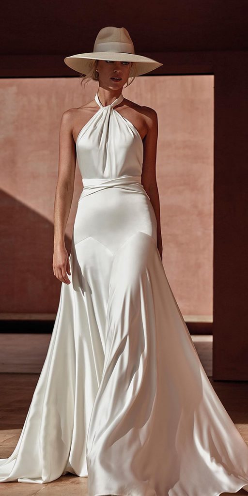 simple bohemian wedding dresses silk sexy for beach pronovias