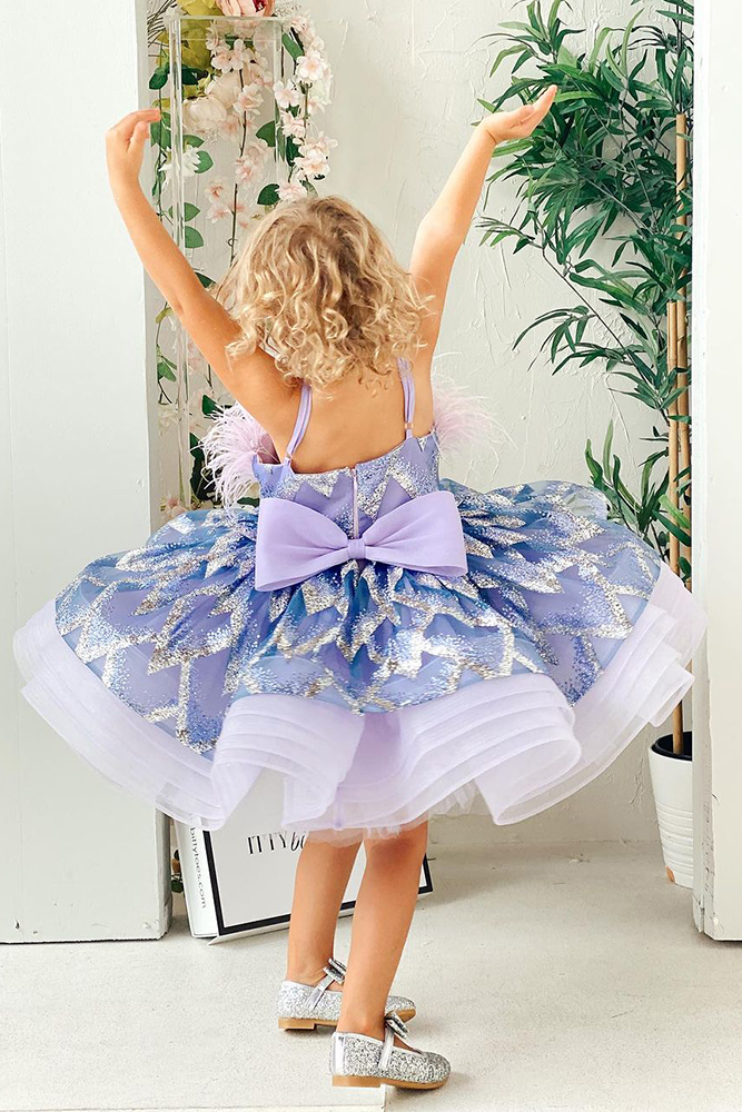 tutu flower girl dresses blue with bow ittybittytoes
