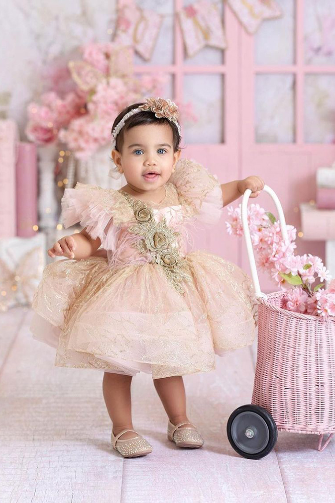 tutu flower girl dresses blush with cap sleeves ittybittytoes
