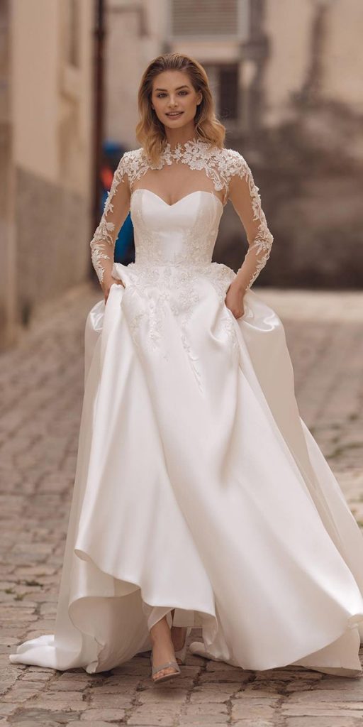wedding dress designers ball gown illusion neckline giovanna_alessandro