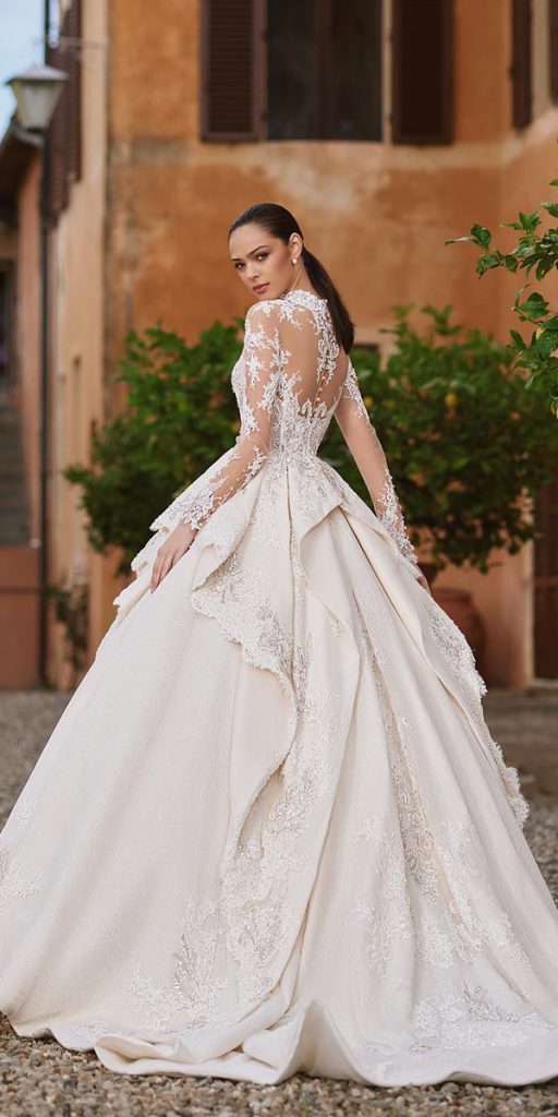 wedding dress designers ball gown lace ruffled skirt innocentia
