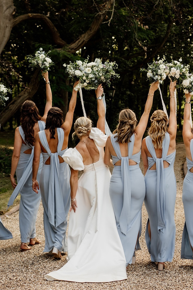 dusty blue bridesmaid dresses simple long theunscriptedweddings