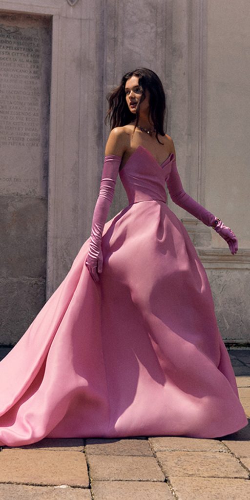dusty pink wedding dresses simple with gloves moniquelhuiller