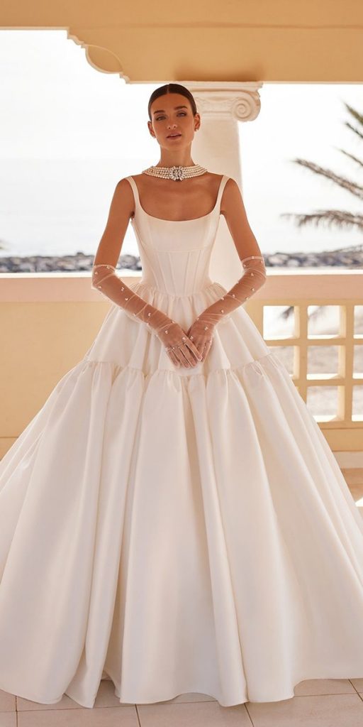 satin wedding dresses ball gown elegant simple houseofstpatrick