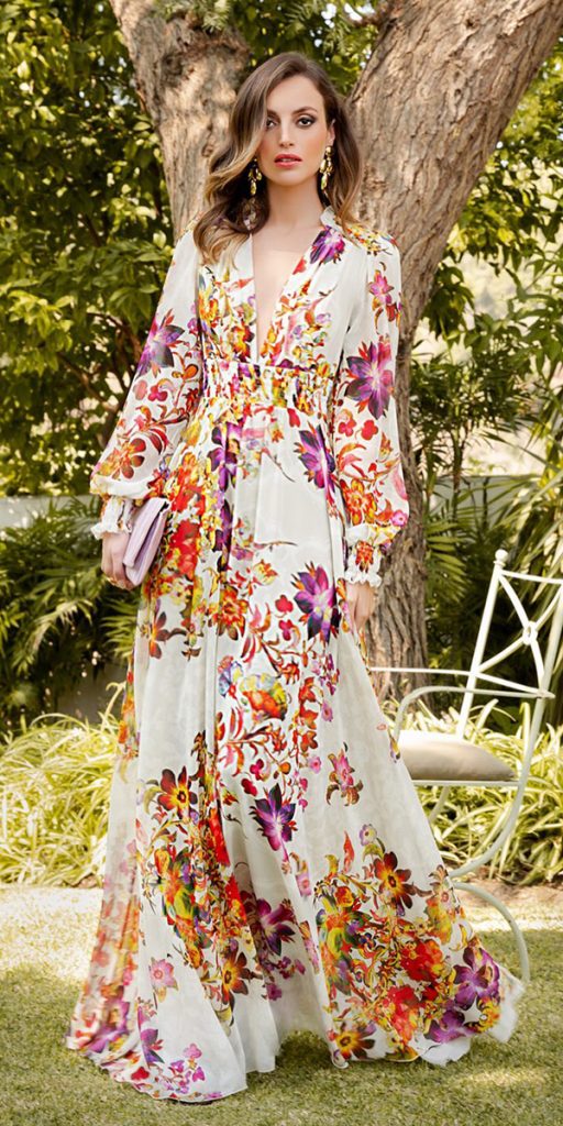 wedding guest dresses for spring floral appliques with long sleeves carlaruizcostura