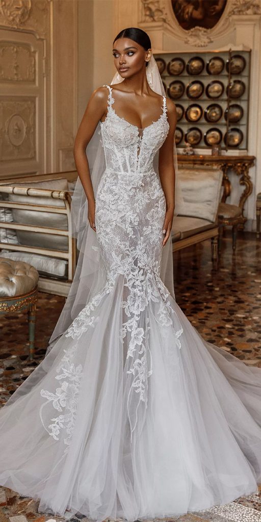 mermaid wedding dresses fit and flare lace sexy oksana mukha