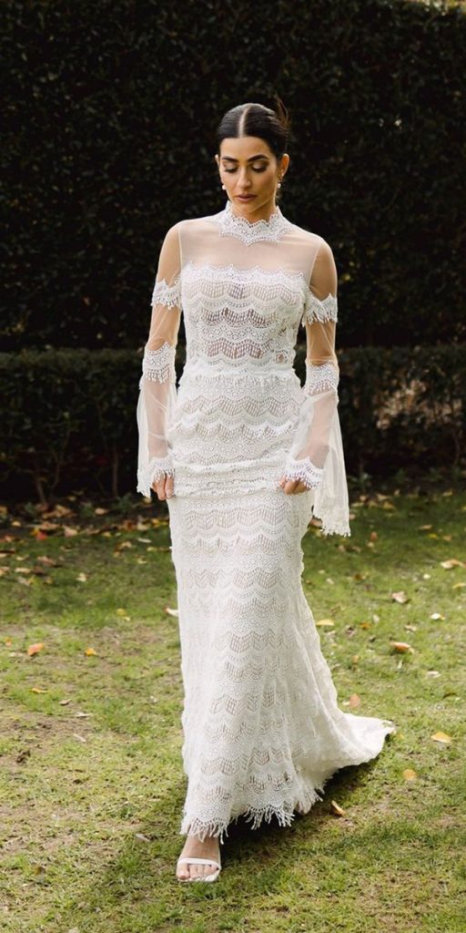 country wedding dresses vintage with long sleeves lace boho cizzybridal
