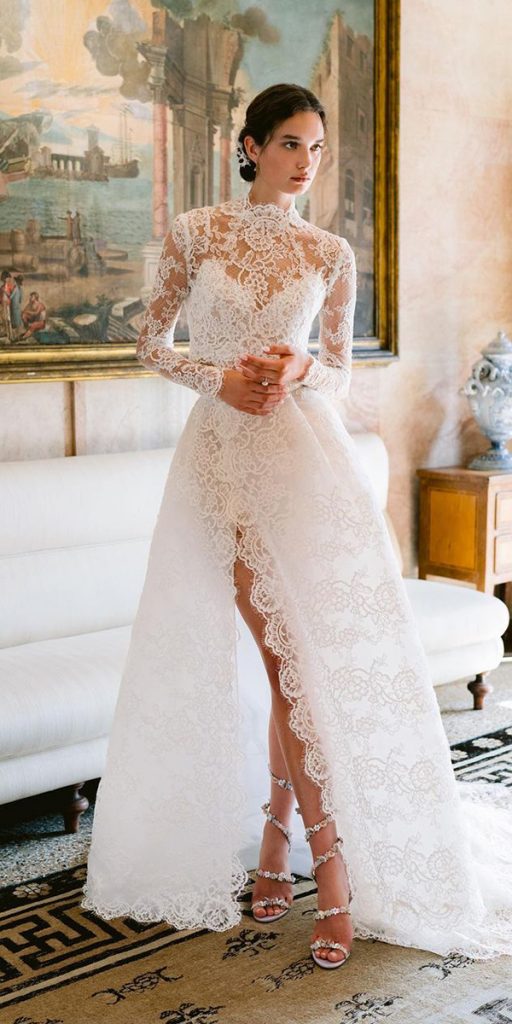 dream wedding dresses vintage lace with long sleeves moniquelhuillier