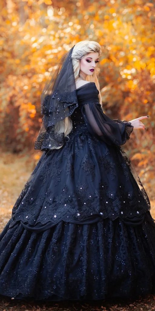 gothic wedding dresses with sleeves ball gown lace romanticthreads