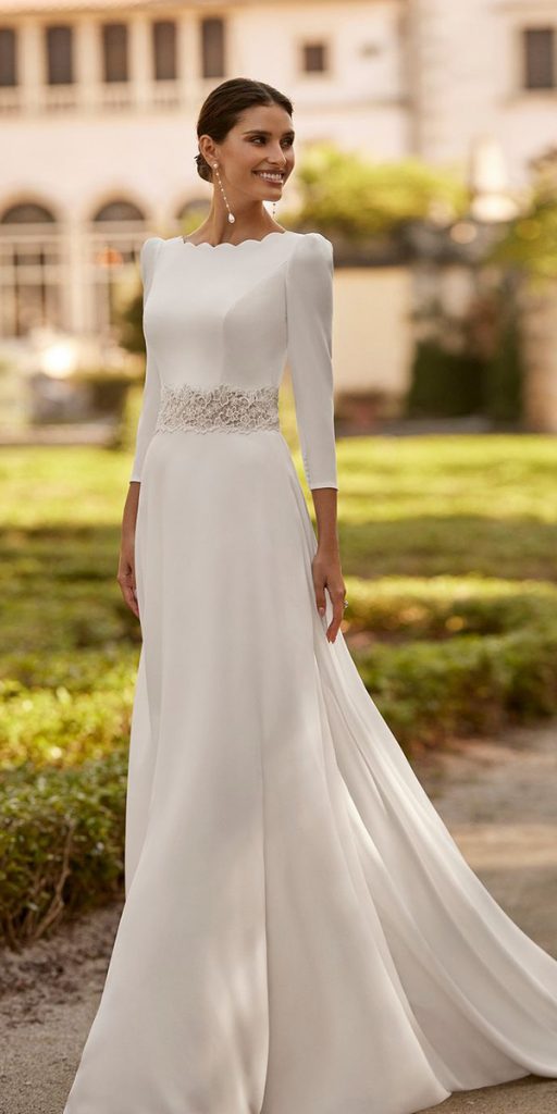 modest wedding dresses with sleeves simple boho airebarcelona