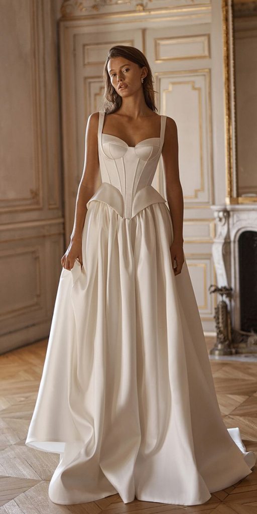 princess wedding dresses simple a line with corset alonlivne