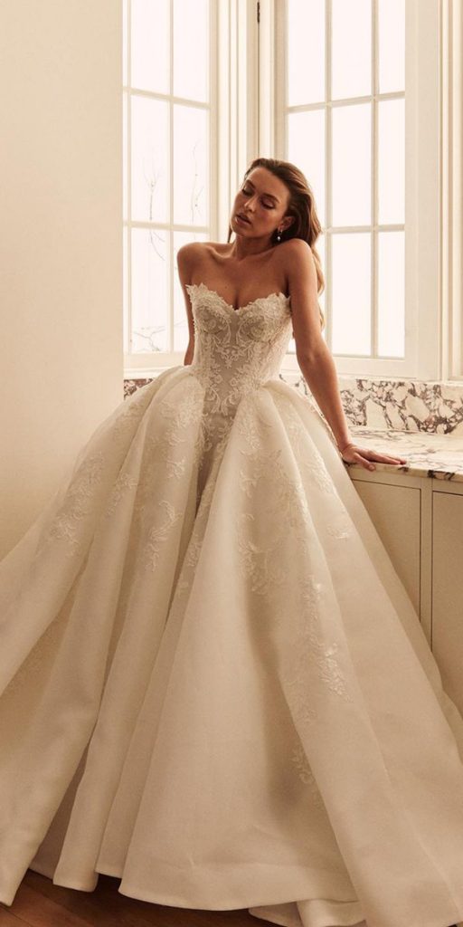 princess wedding dresses with corset sweetheart neckline leahdagloria
