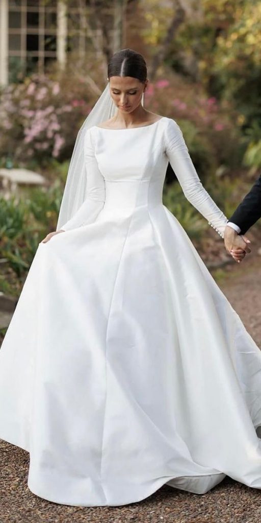simple wedding dresses with sleeves modest leahdagloria