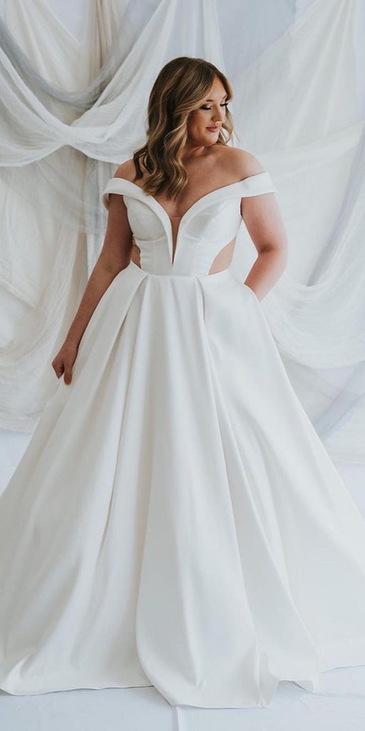 plus size ball gowns wedding dresses simple off the shoulder morilee