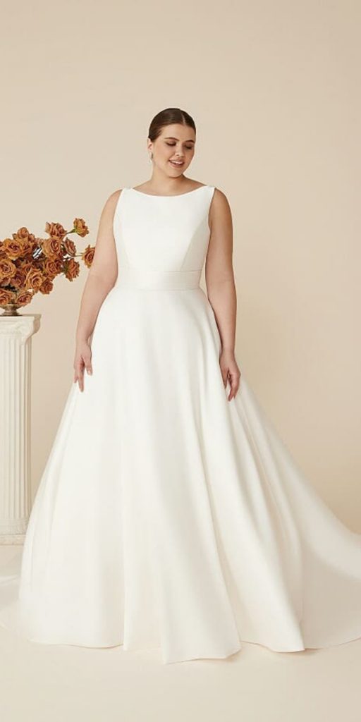 plus size modest wedding dresses simple sleveless justinalexander
