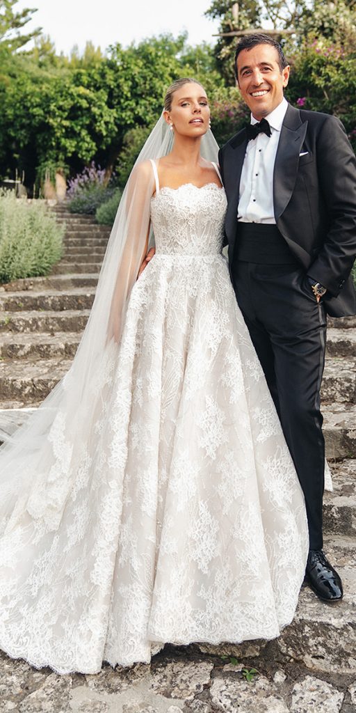 trendy wedding dresses lace with spaghetti straps steven khalil