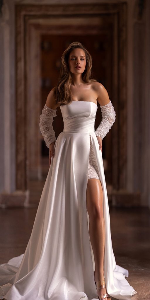 trendy wedding dresses simple with long sleeves aria