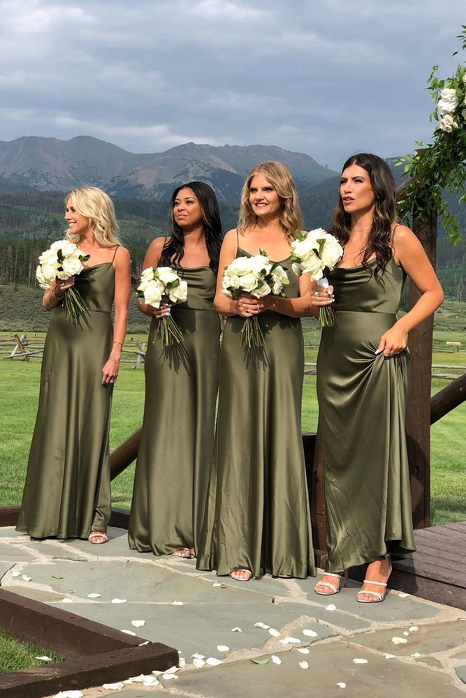 green rustic bridesmaid dresses simple long jennyyoonyc