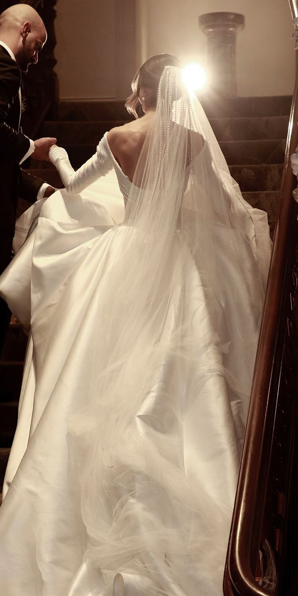 simple wedding dresses with sleeves off the shoulder ball gown imagehausweddings