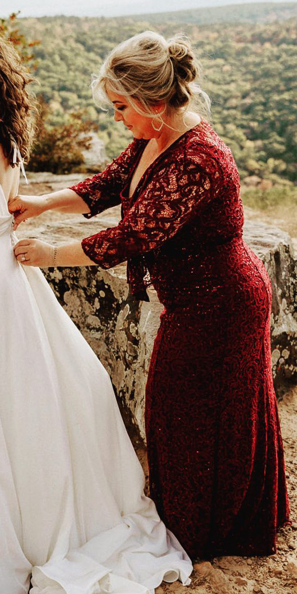 petite mother of the bride dresses burgundy lace with sleeves plus size alex