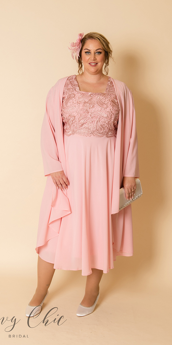plus size petite mother of the bride dresses pink with jackets curvy bridal