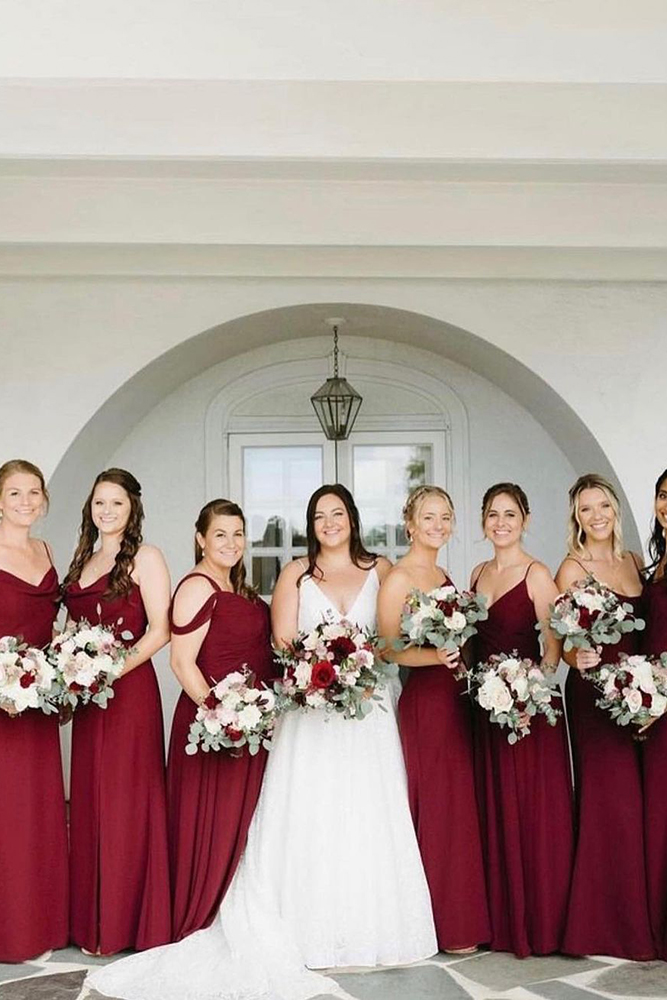 Hayley paige burgundy bridesmaid dresses hotsell