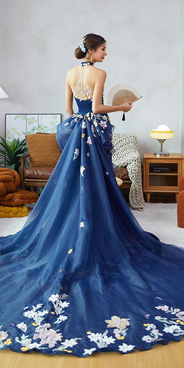 Navy wedding gown best sale