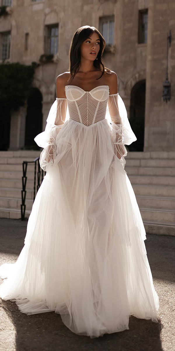 a line wedding dresses simple strapless neckline off the shoulder beach julie vino