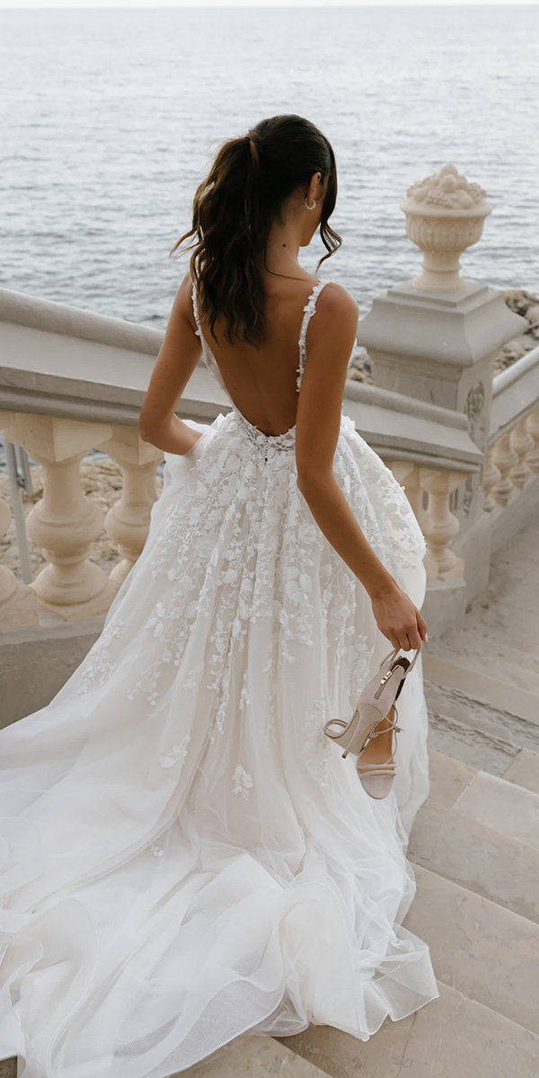 backless wedding dresses with spaghetti straps lace sexy ari vilosobridal
