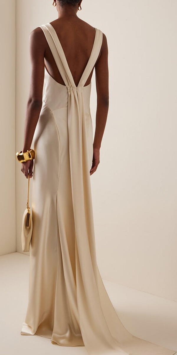 summer wedding guest long simple v back moniquelhuiller