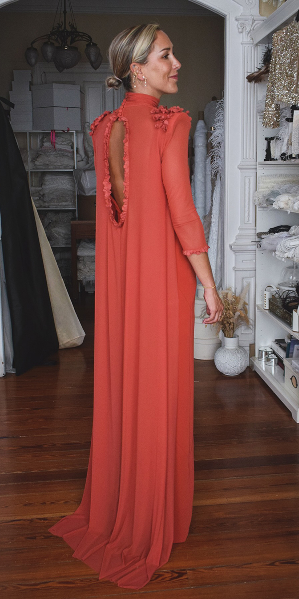 country mother of the bride dress long simple with cape aliciarueda