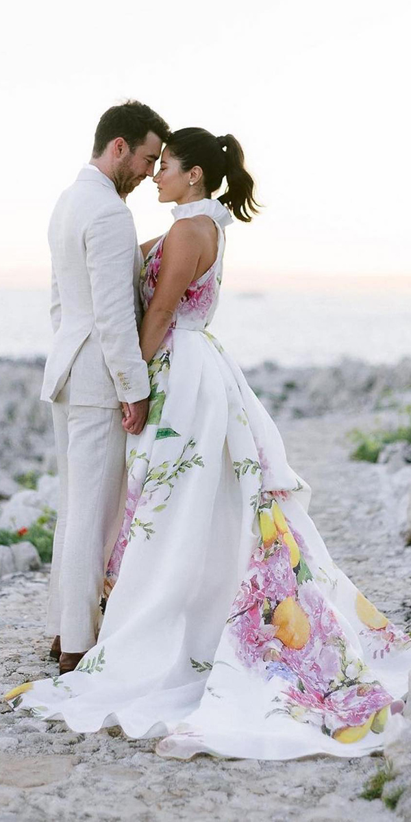 floral wedding dresses white a line moniquelhuillierbride