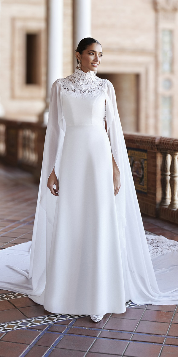 modest wedding dresses modest with cape silvia fernandezaatelier