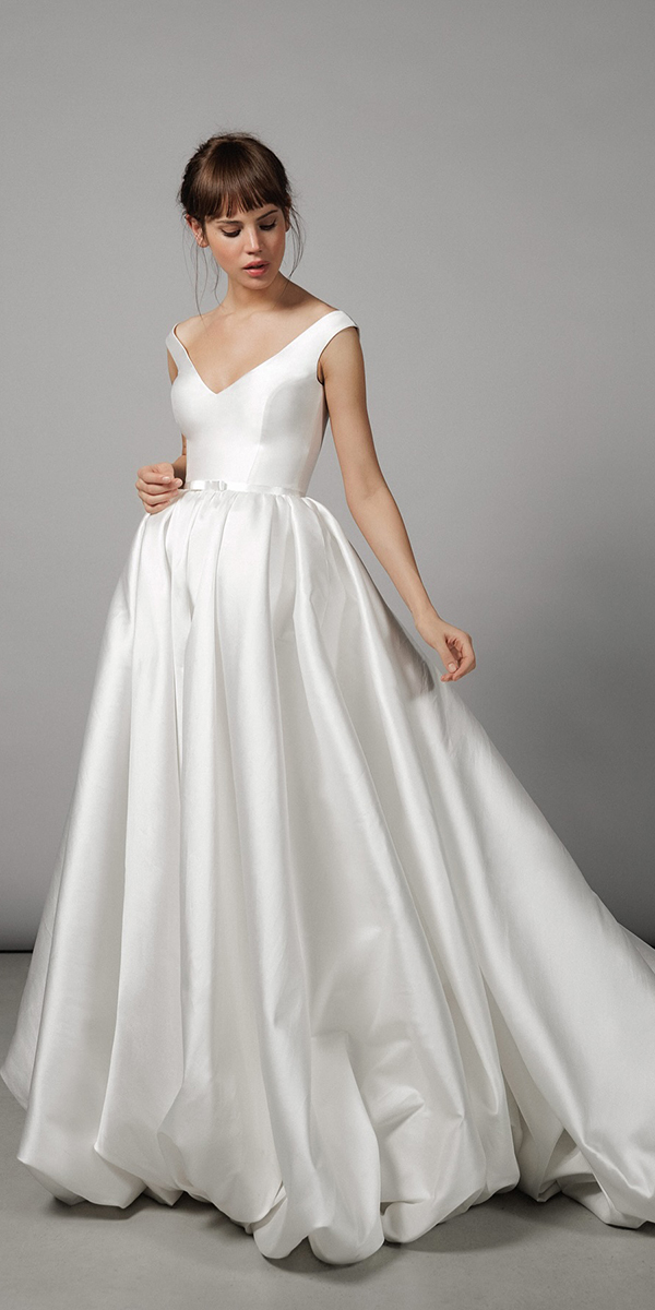 silk wedding dresses a line simple romantic daalarna
