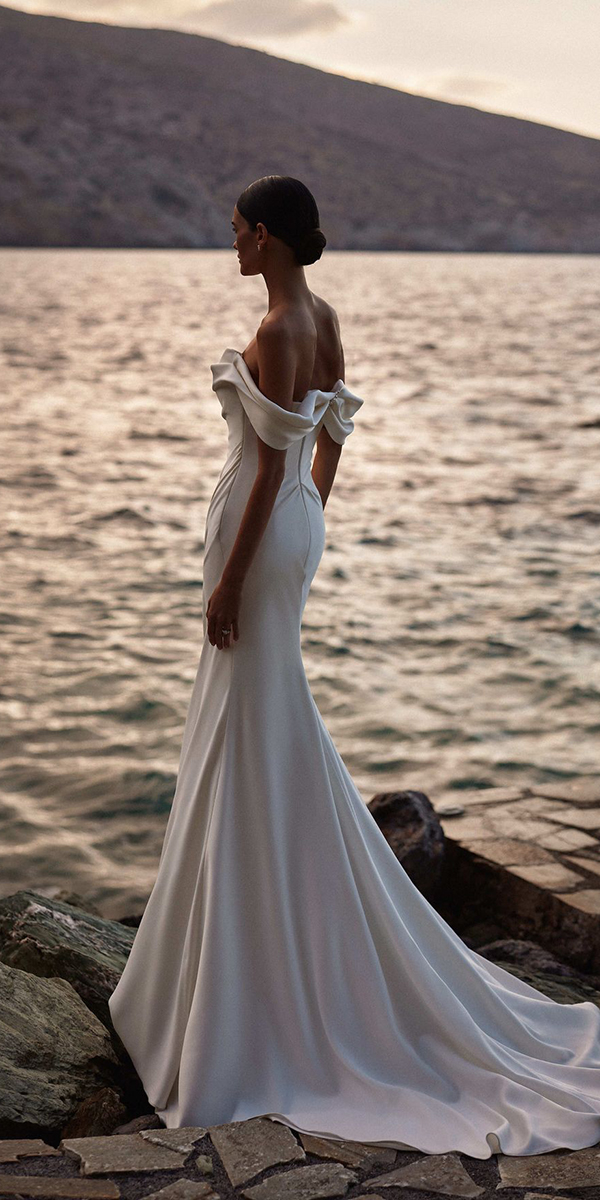 beach destination wedding dresses sheath off the shoulder sexy milllanova