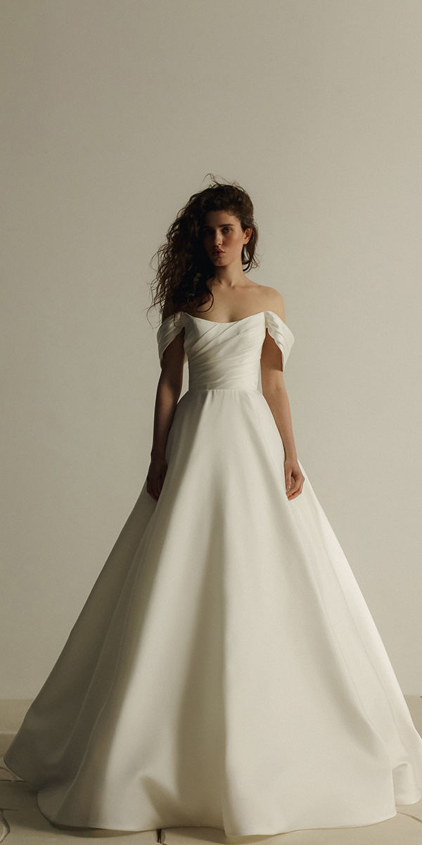 eva lendel wedding dresses a line off the shoulder simple