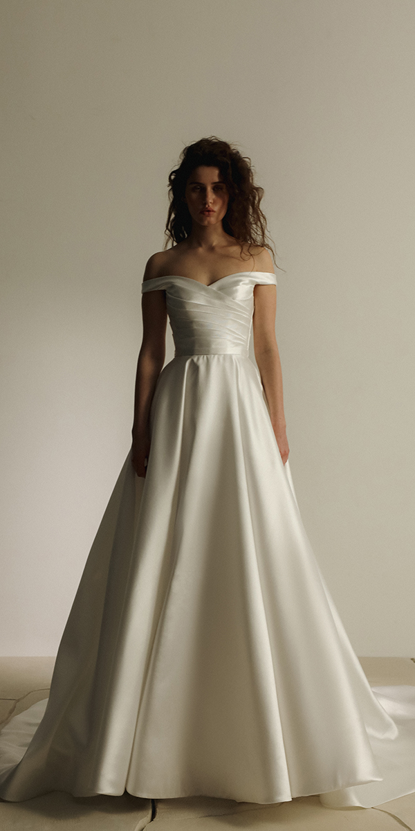 eva lendel wedding dresses a line off the shoulder strapless neckline