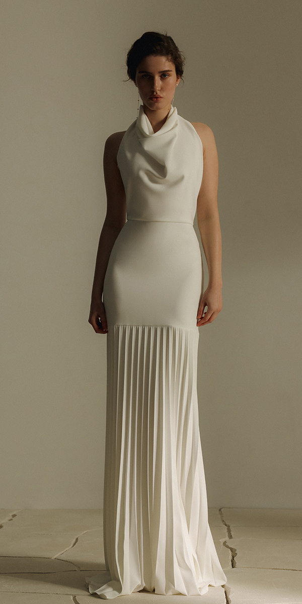 eva lendel wedding dresses simple halter neckline elegant