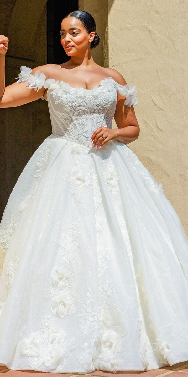 plus size wedding dresses ball gown off the shoulder martinaliana