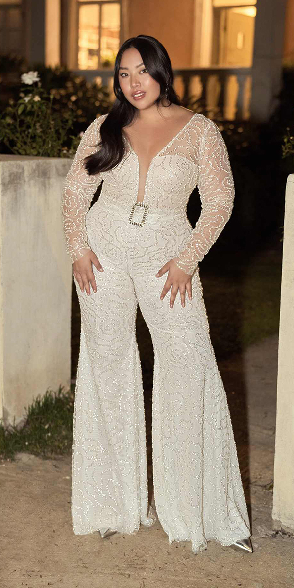 plus size wedding dresses casual jumpsuits sequins galitrobinik