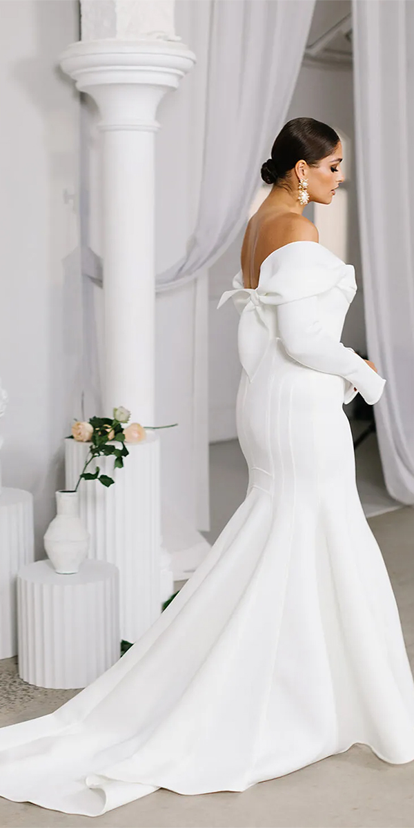 plus size wedding dresses simple with long sleeves v back elegant georgiayoungcouture