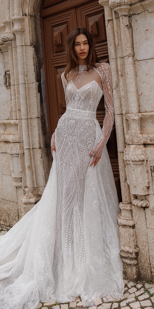 romantic bridal gowns with long sleeves vintage wonaconcept
